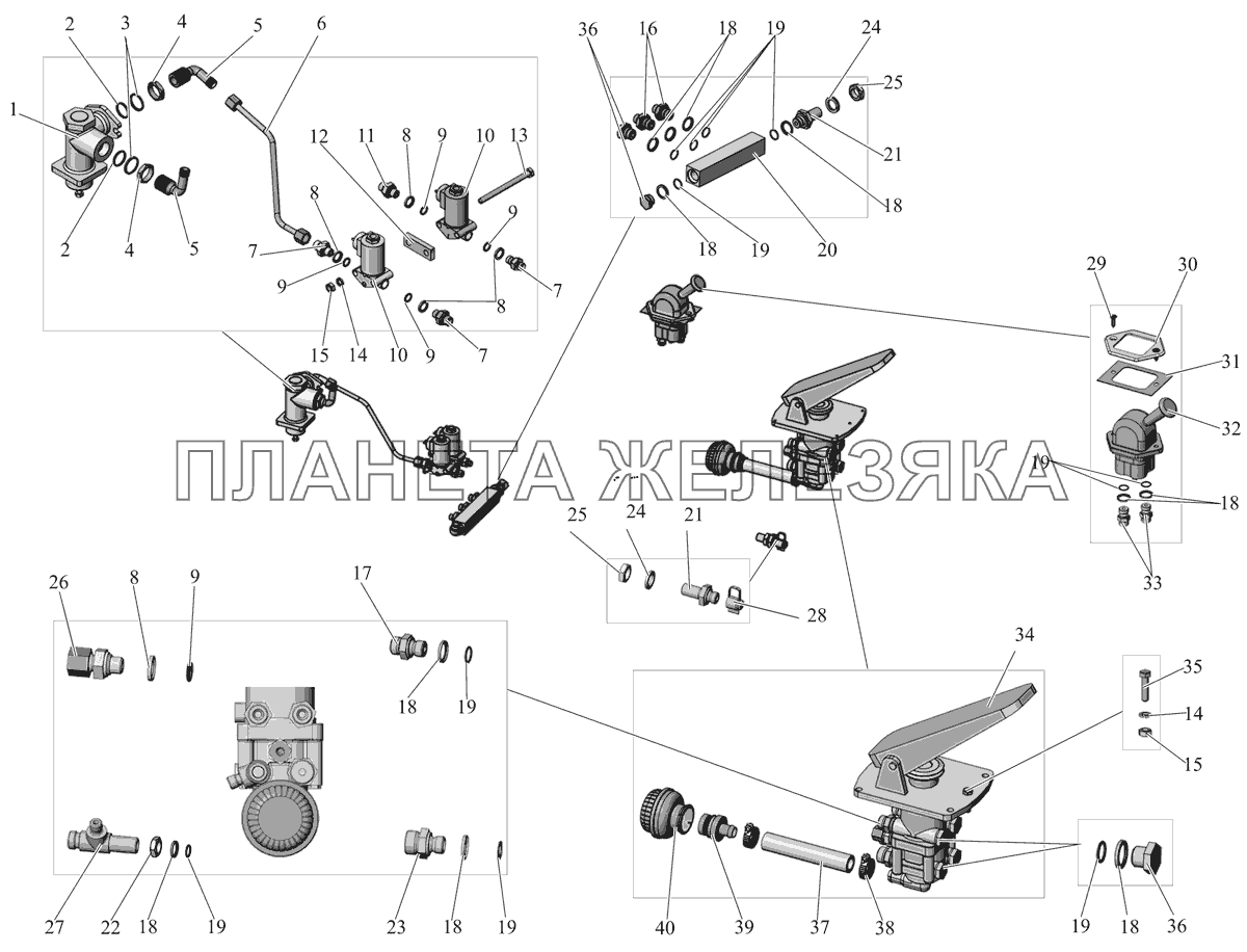 Аппараты управления тормозами 152-3504001 МАЗ-152 (2011)